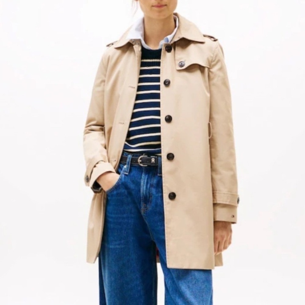 Tommy Hilfiger Heritage Single Breasted Belted Trench Coat Beige XL Preppy